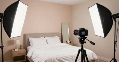 bedroom lighting studio setup