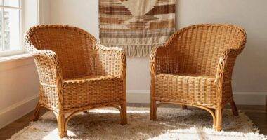 boho rattan chair texture