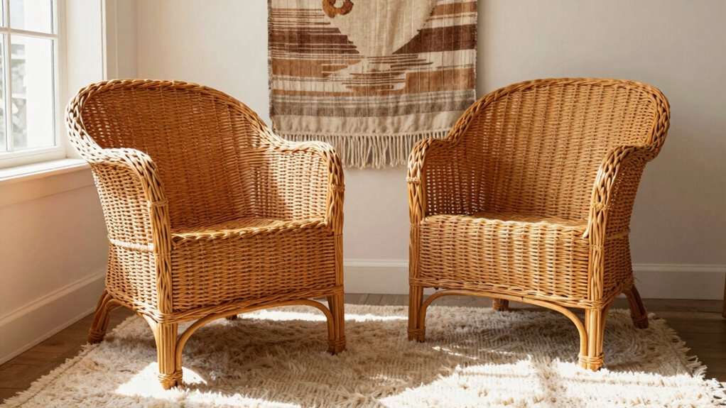 boho rattan chair texture