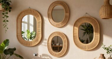 boho rattan mirror upgrade
