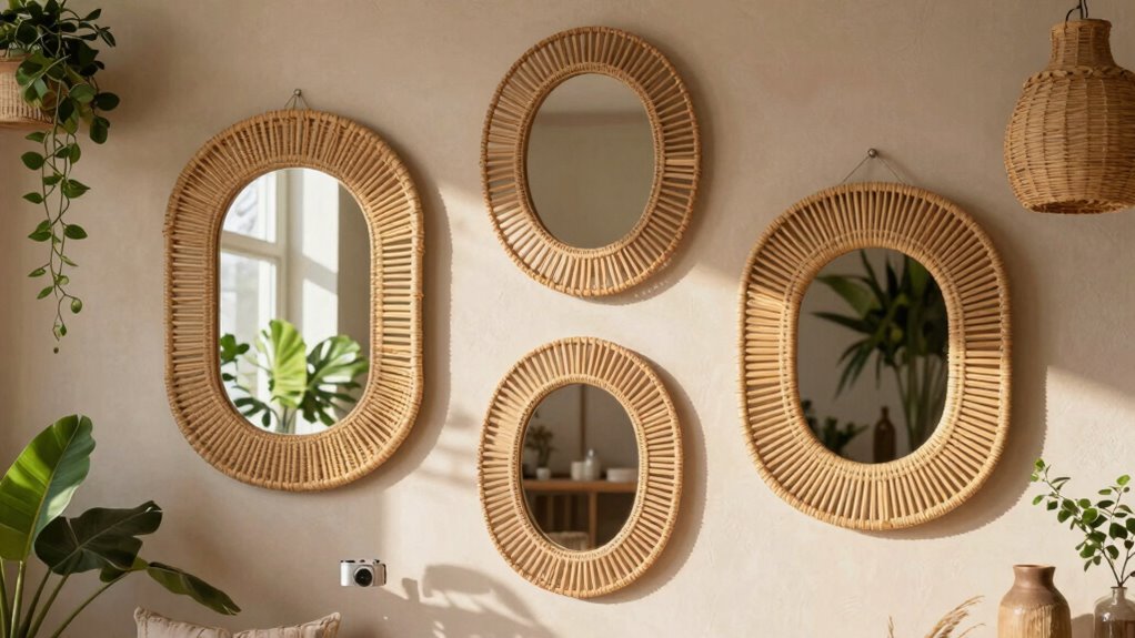 boho rattan mirror upgrade