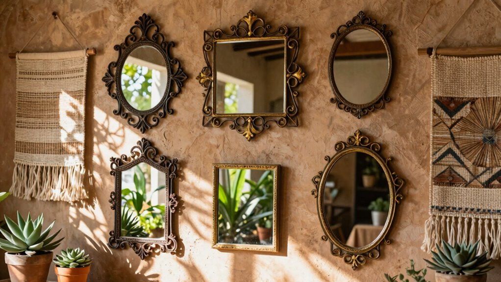 decorative boho wall mirrors