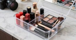 efficient travel makeup storage