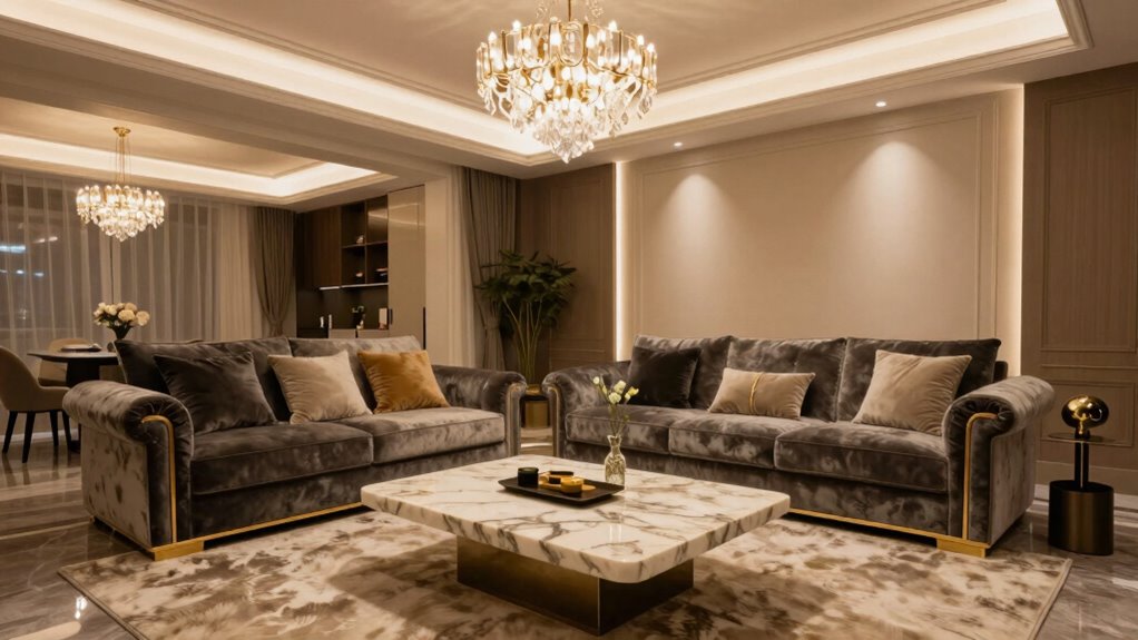 elegant layered lighting design