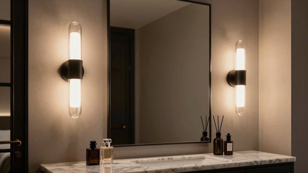 elegant lighting enhances vanity