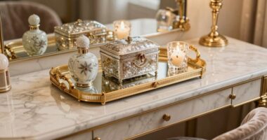elegant trays organize vanity