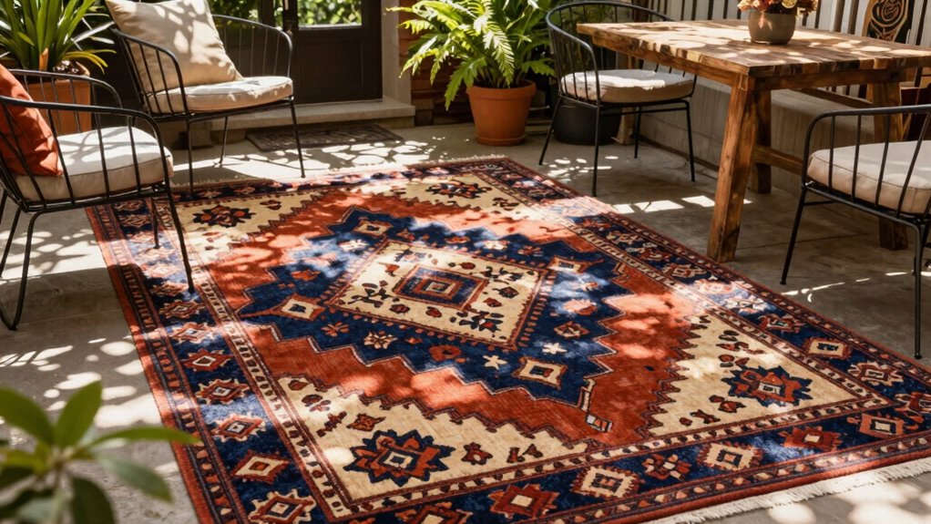 enhance patio with rugs