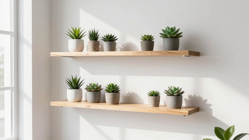 floating shelves save space