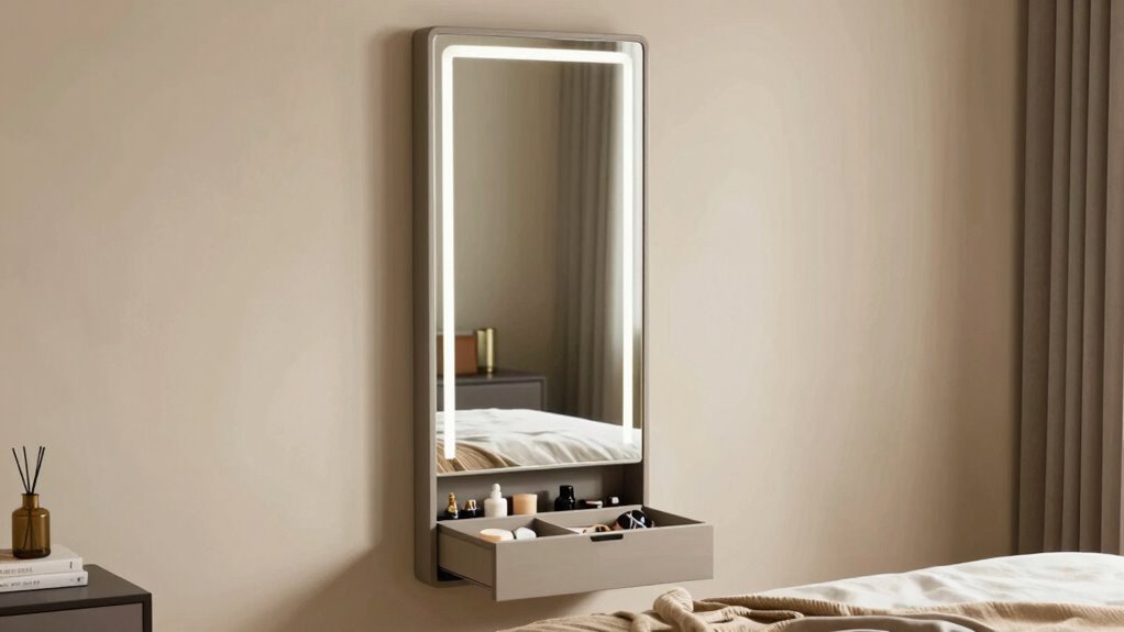 mirror with built in storage