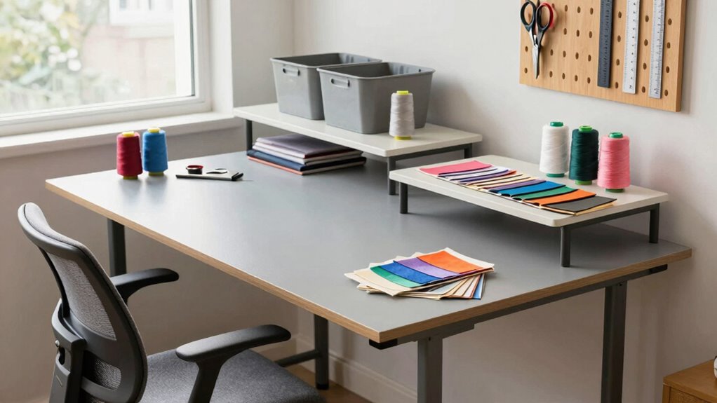 organized ergonomic sewing workspace