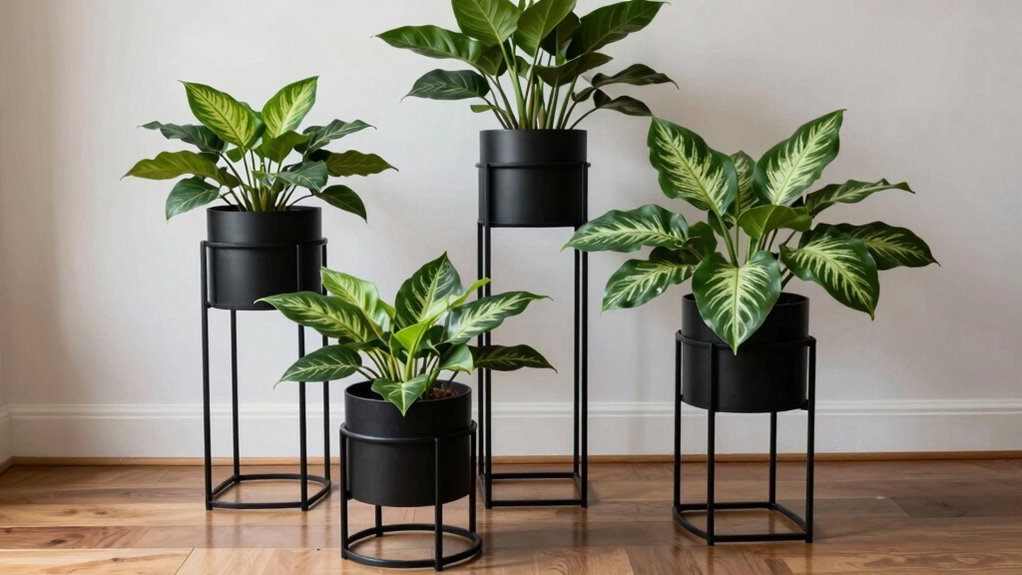 organized indoor plant display