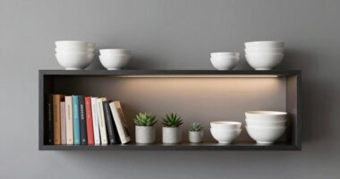 organized intentional shelf decor