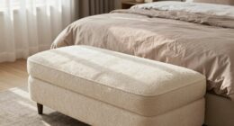 ottoman boucle bedroom decor