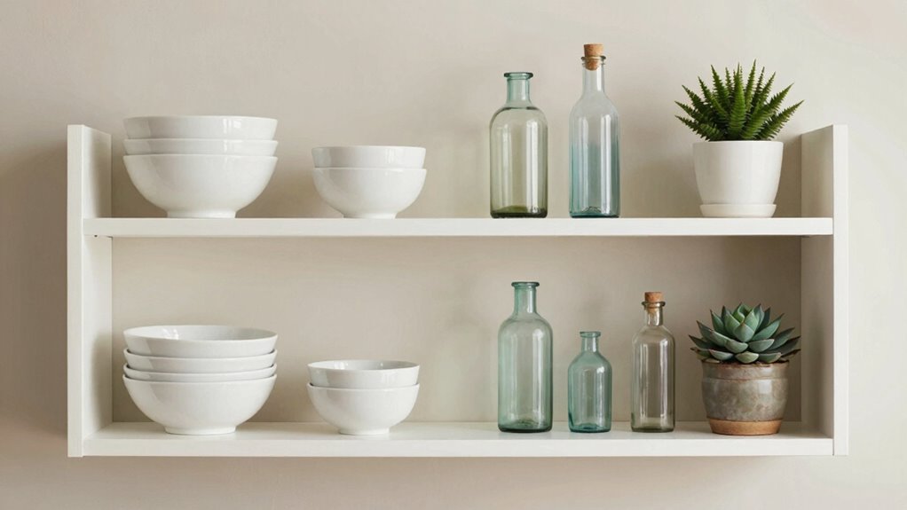 stylish balanced shelf displays