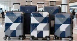 stylish checked luggage sets