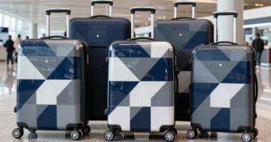 stylish checked luggage sets