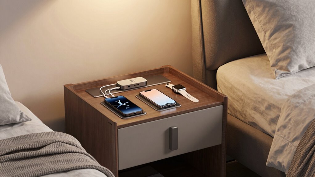 stylish organized charging nightstand