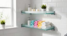 stylish rental shower storage