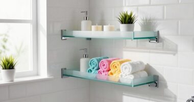 stylish rental shower storage