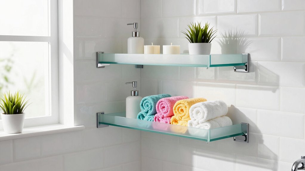 stylish rental shower storage