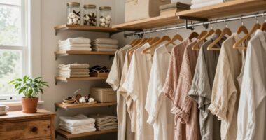 sustainable organized wardrobe choices