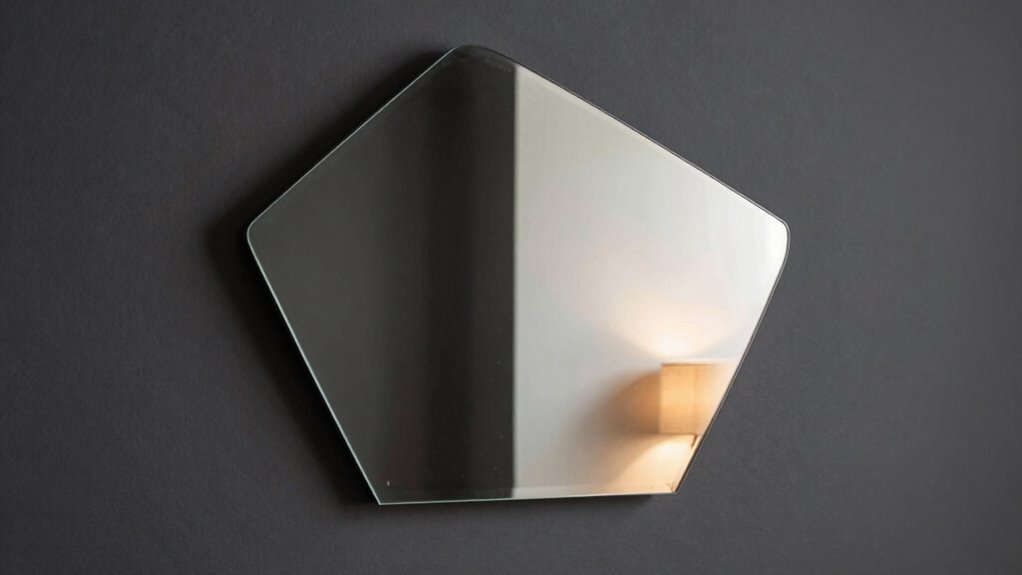 vintage modern asymmetrical mirror arrangement