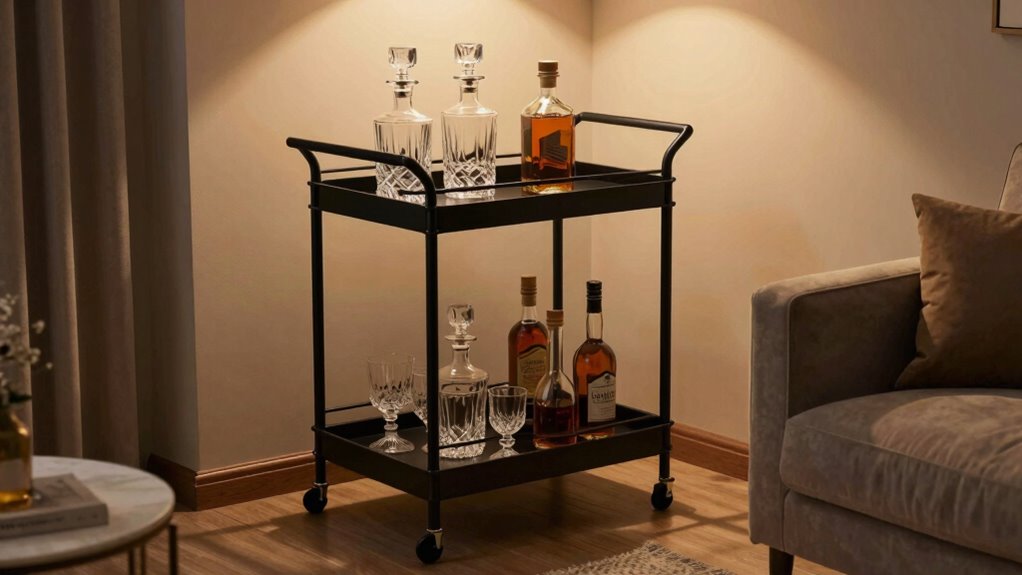 vintage space saving bar cart
