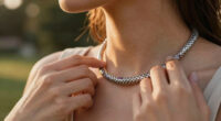 A Snakelike Necklace With Bejeweled Scales