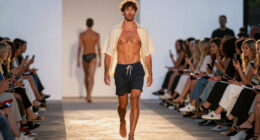 Man accidentally walks runway at Australia Fashion Week while heading for a swim