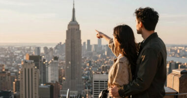 Couple On Empire State Building