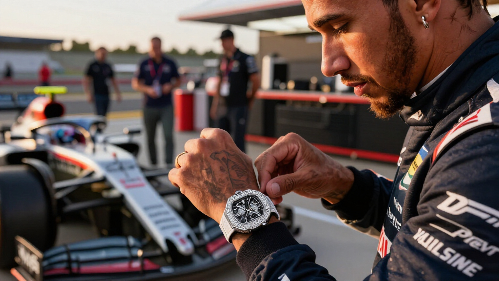 Lewis Hamilton’s Richard Mille Watch Is Packed With Diamonds—and F1 Engineering