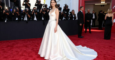 Stella Lefty Wore A Literal Wedding Dress On The VMAs Red Carpet—See It From Every Angle