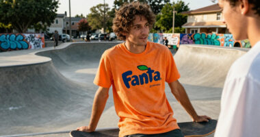 Fanta Men's Graphic Tee (Limited Sizes, Orange Mineral Wash) $3.35