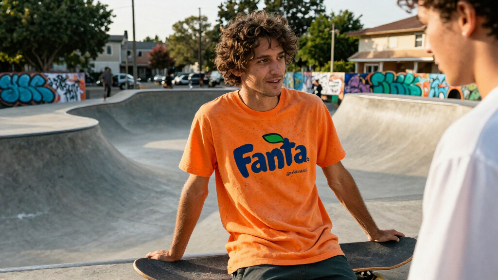 Fanta Men's Graphic Tee (Limited Sizes, Orange Mineral Wash) $3.35