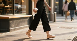 It's Here: The Coolest Pant Trend To Wear With Ballet Flats Right Now