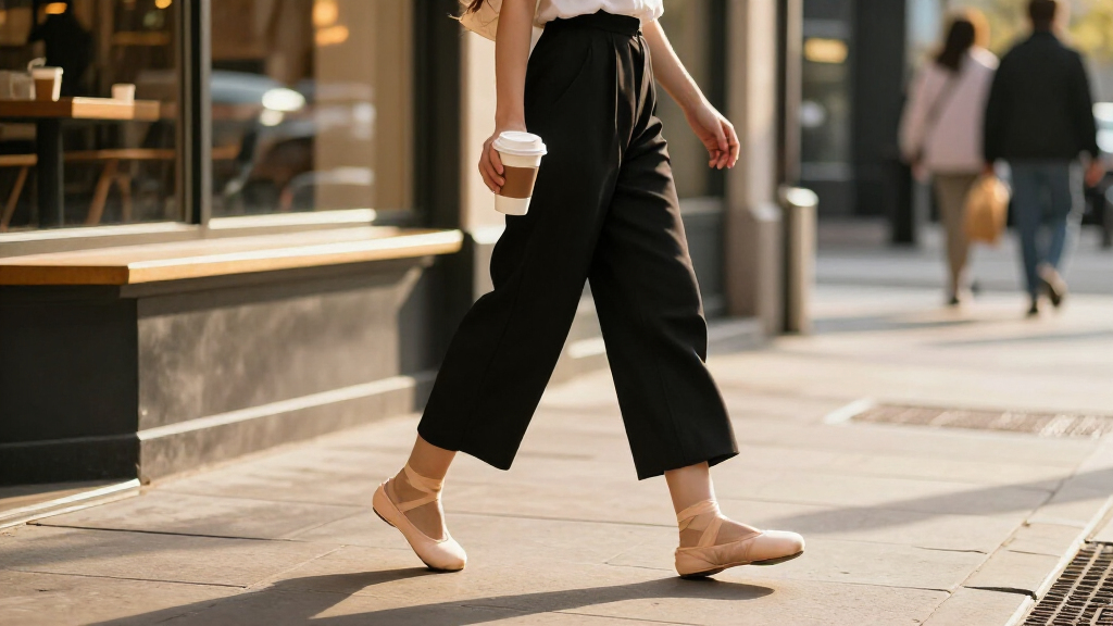 It's Here: The Coolest Pant Trend To Wear With Ballet Flats Right Now
