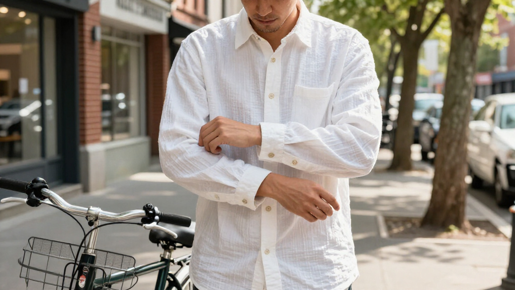 No Boundaries Men's Long Sleeve Twill Button-Up Shirt (White Sand, 2XL -5XL) $6.15