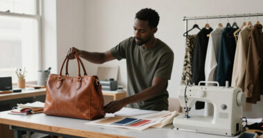 Taofeek Abijako Shows How An Iconic Bag Seamlessly Fits His Studio Life With His Daughter